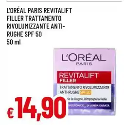Famila L'ORÉAL PARIS REVITALIFT FILLER TRATTAMENTO RIVOLUMIZZANTE ANTI-RUGHE SPF 50 offerta