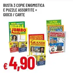 Famila Busta 3 Copie Enigmistica e Puzzle Assortite + Gioco / Carte offerta