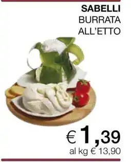 Coop SABELLI BURRATA ALL’ETTO offerta