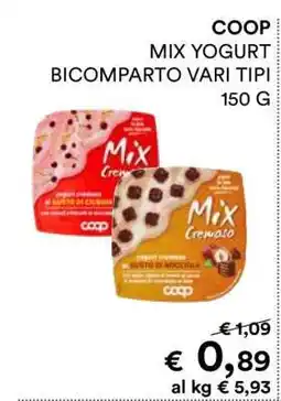 Coop COOP MIX YOGURT BICOMPARTO VARI TIPI offerta