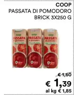 Coop COOP PASSATA DI POMODORO BRICK 3X250 G offerta