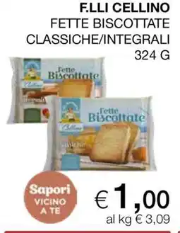 Coop F.LLI CELLINO FETTE BISCOTTATE CLASSICHE/INTEGRALI offerta