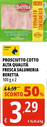 Tigros Prosciutto cotto alta qualità fresca salumeria BERETTA offerta
