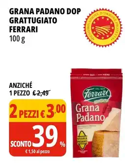 Tigros Grana padano dop grattugiato ferrari offerta