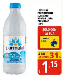 Tigros Latte uht parzialmente scremato bontà e linea PARMALAT offerta