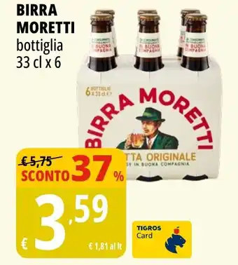 Tigros Birra MORETTI offerta