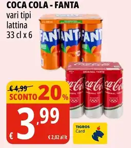Tigros Coca cola, fanta offerta