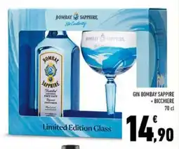 Conad Gin bombay sappire +bicchiere offerta