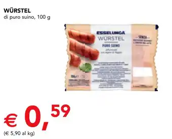 Esselunga würstel di puro suino