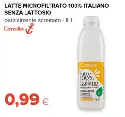 Tigre Latte microfiltrato 100% italiano senza lattosio Consilia offerta