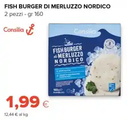 Tigre Fish burger di merluzzo nordico Consilia offerta