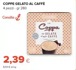 Tigre Coppe gelato al caffè Consilia offerta