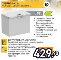 Unieuro Whirlpool W3RHS19CW CONGELATORE ORIZZONTALE offerta