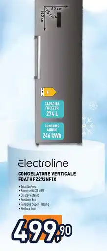 Unieuro Electroline CONGELATORE VERTICALE FDATHFZ273NFIX offerta