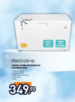Unieuro Electroline CONGELATORE ORIZZONTALE CFE380SH4WEO offerta