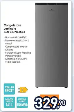 Unieuro Electroline Congelatore verticale SDFE19NL1XE1 offerta