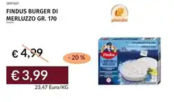 Prezzemolo e Vitale Findus burger di merluzzo offerta