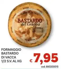 Vivo Supermercati Formaggio bastardo di vacca 1/2 s.v. offerta