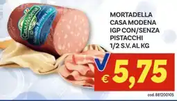 Vivo Supermercati Mortadella casa modena igp con/senza pistacchi 1/2 s.v. offerta