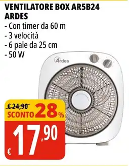 Tigros VENTILATORE BOX AR5B24 ARDES offerta