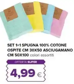Oasi Set 1+1 spugna 100% cotone ospite offerta
