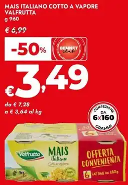Bennet Mais italiano cotto a vapore VALFRUTTA offerta