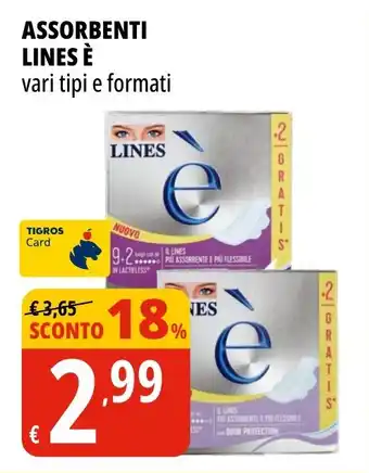 Tigros Assorbenti LINES È offerta