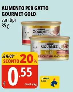 Tigros Alimento per gatto GOURMET GOLD offerta