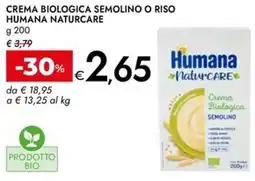 Bennet Crema biologica semolino o riso HUMANA NATURCARE offerta