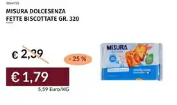 Prezzemolo e Vitale Misura dolcesenza fette biscottate offerta