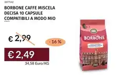 Prezzemolo e Vitale Borbone caffe miscela decisa 10 capsule compatibili a modo mio offerta