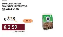 Prezzemolo e Vitale Borbone capsule compatibili nespresso miscela dek x10 offerta