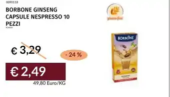 Prezzemolo e Vitale Borbone ginseng capsule nespresso offerta