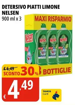 Tigros Detersivo piatti limone NELSEN offerta