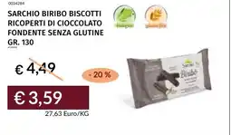 Prezzemolo e Vitale Sarchio biribo biscotti ricoperti di cioccolato fondente senza glutine offerta