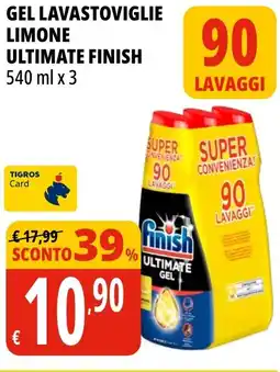 Tigros Gel lavastoviglie limone ultimate FINISH offerta
