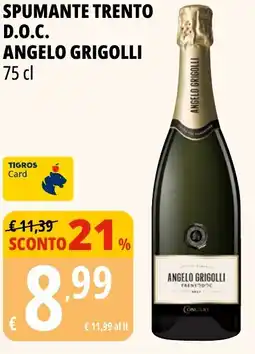Tigros Spumante trento d.o.c. ANGELO GRIGOLLI offerta