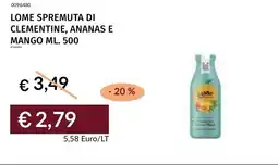 Prezzemolo e Vitale Lome spremuta di clementine, ananas e mango offerta