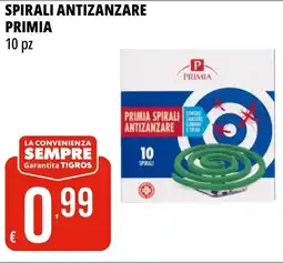 Tigros Spirali antizanzare PRIMIA offerta