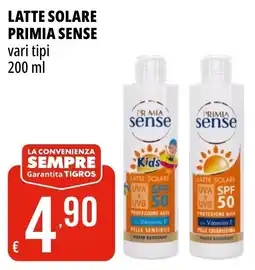 Tigros Latte solare PRIMIA SENSE offerta