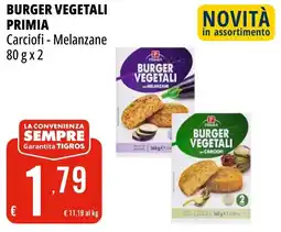 Tigros Burger vegetali PRIMIA offerta