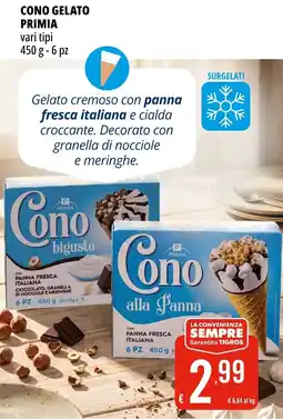 Tigros Cono gelato PRIMIA offerta