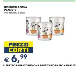 Esselunga BICCHIERI ACQUA PEANUTS offerta