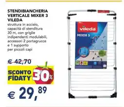 Esselunga STENDIBIANCHERIA VERTICALE MIXER 3 VILEDA offerta