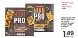 Eurospar BARRETTE HIGH PRO DESPAR ARACHIDI E CARAMELLO SALATO/ARACHIDI E CIOCCOLATO FONDENTE 33G X3 offerta