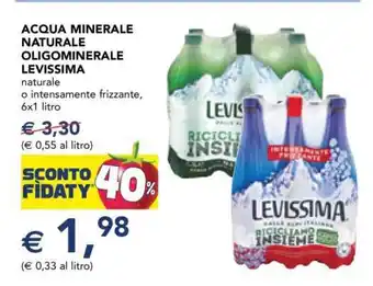 Esselunga ACQUA MINERALE NATURALE OLIGOMINERALE LEVISSIMA offerta