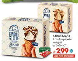 Eurospar SAMMONTANA Cono Cinque Stelle vari gusti offerta
