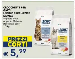 Esselunga Crocchette per Gatti Lechat Excellence Monge offerta