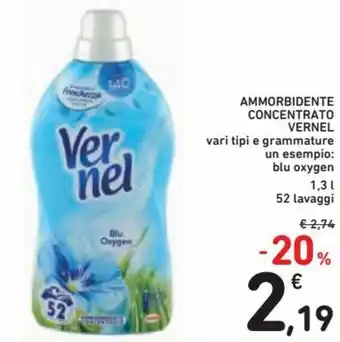 Spazio Conad Vernel Ammorbidente Concentrato 1,3l 52 lavaggi offerta
