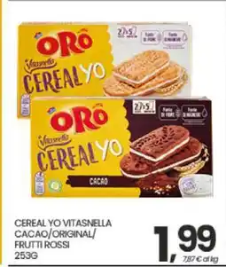 Eurospar CEREAL YO VITASNELLA CACAO/ORIGINAL/FRUTTI ROSSI offerta